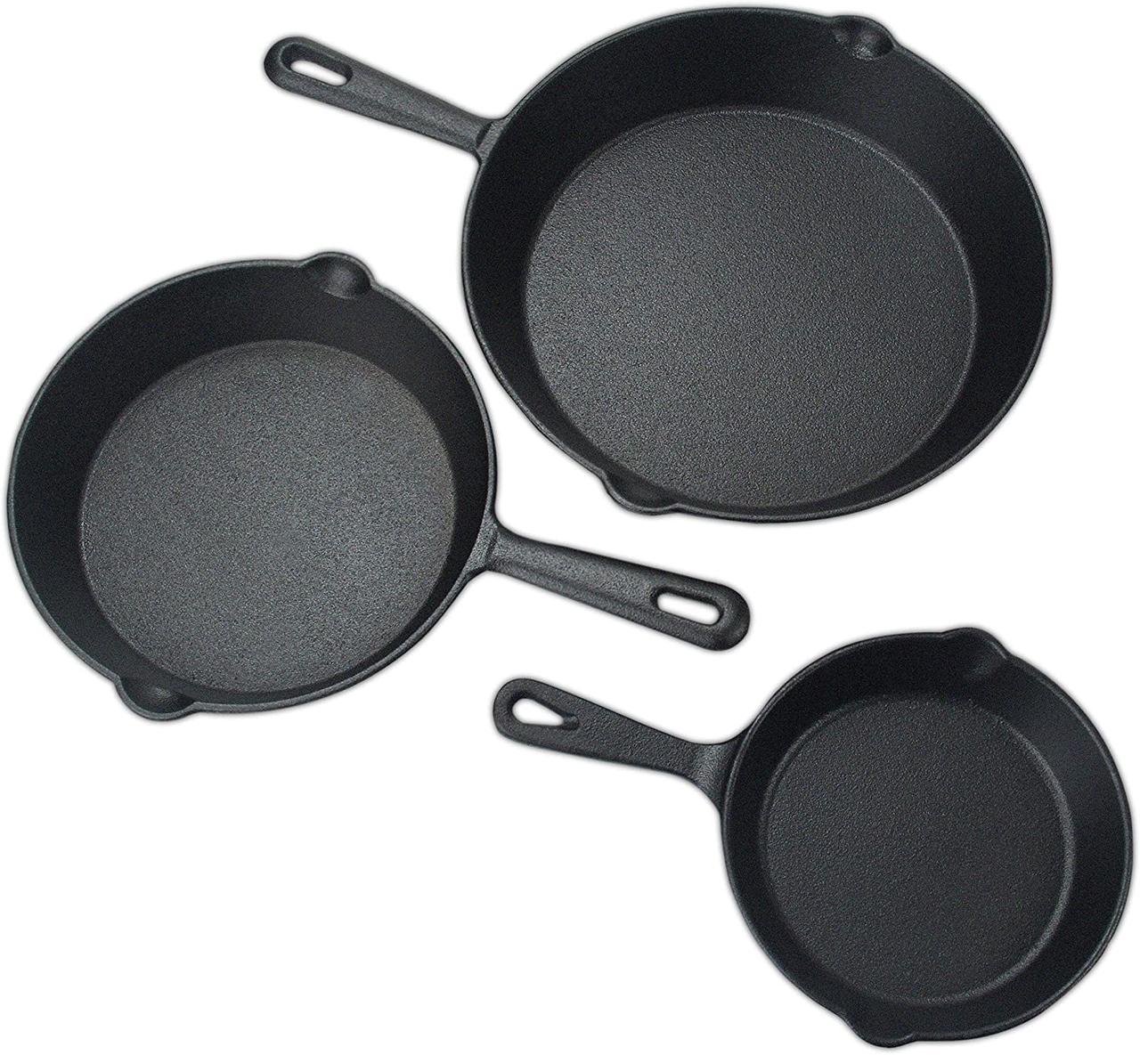 Чугунная сковорода Utopia Kitchen, набор из 3 предметов - набор чугунных сковородок - 15-20-25 см — изображение 8