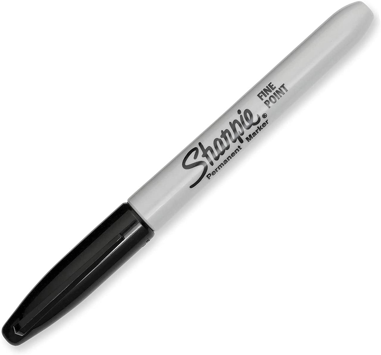 Перманентные маркеры Sharpie,Мелкий наконечник, черные, 12 шт — изображение 2