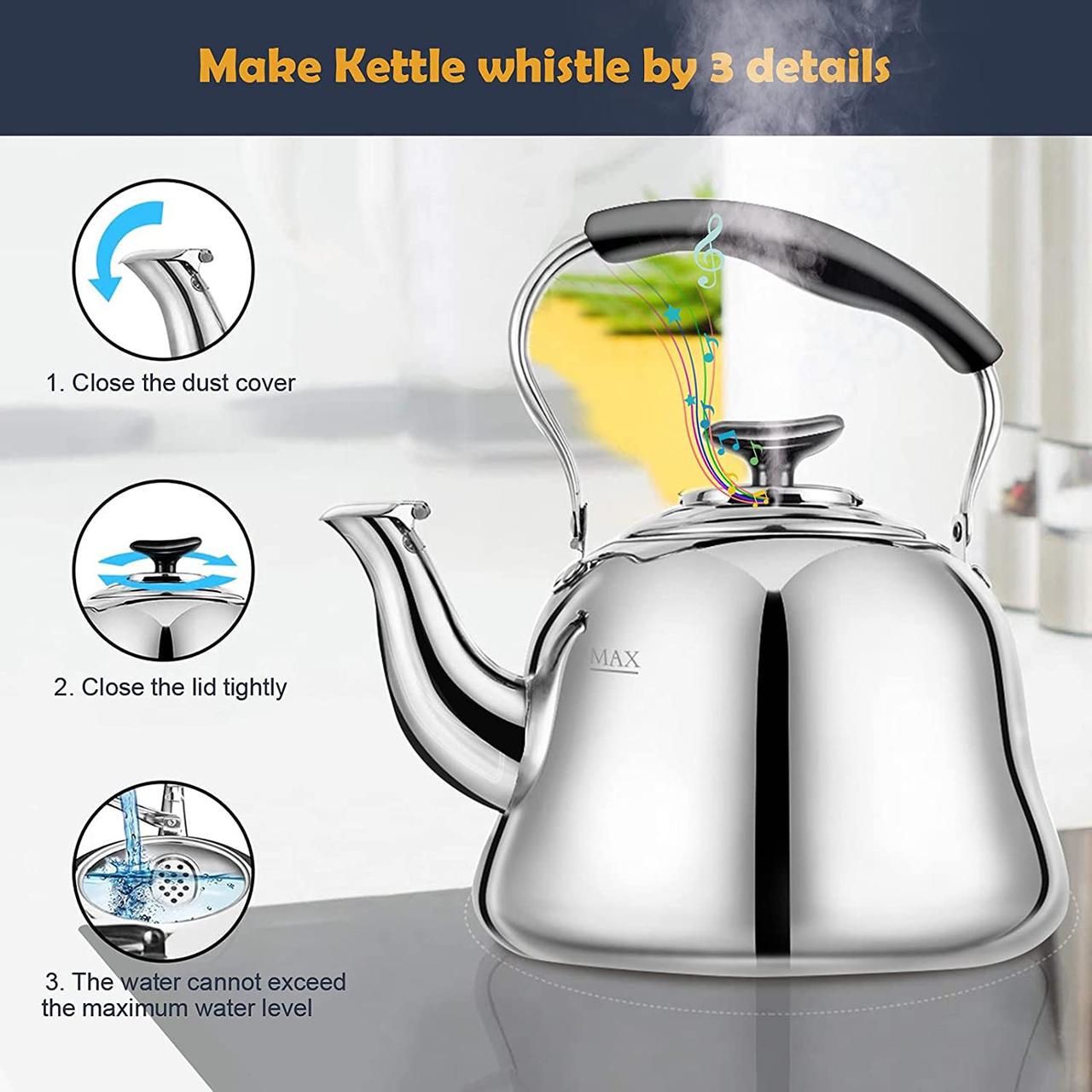 Чайник со свистком на плите ClassicTeapot Чайники из нержавеющей стали для плиты — изображение 3