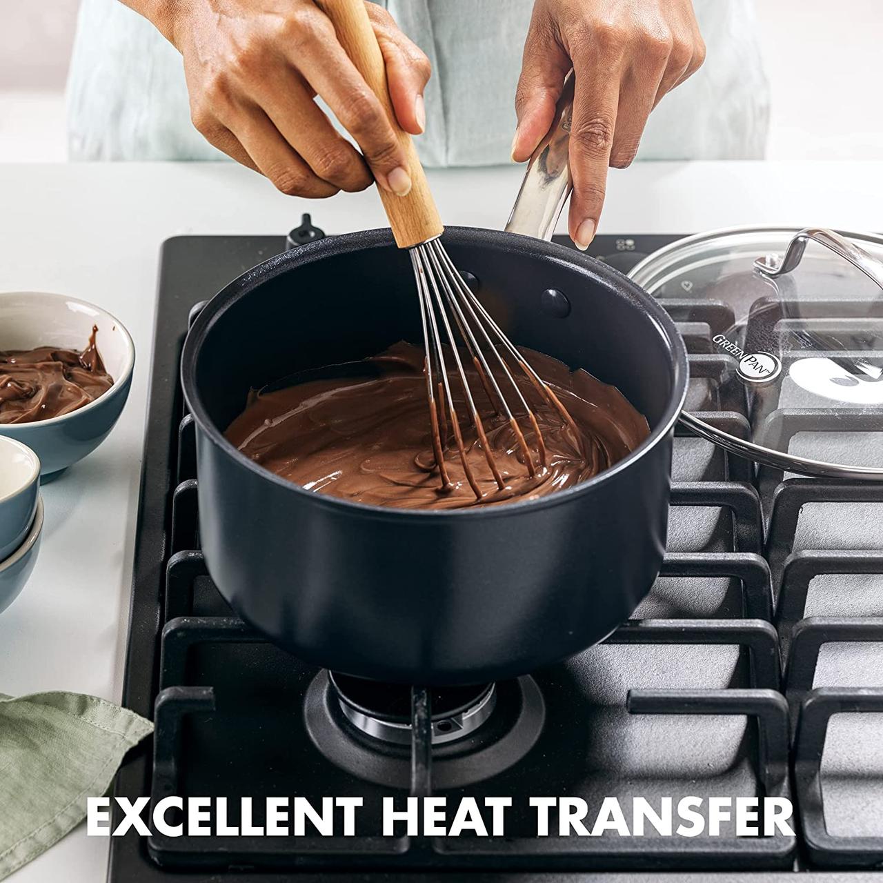 Кастрюля Green Pan - анодированная, здоровая, керамическая, антипригарная набор кастрюль с крышками 1 B 1.9 Л — изображение 4