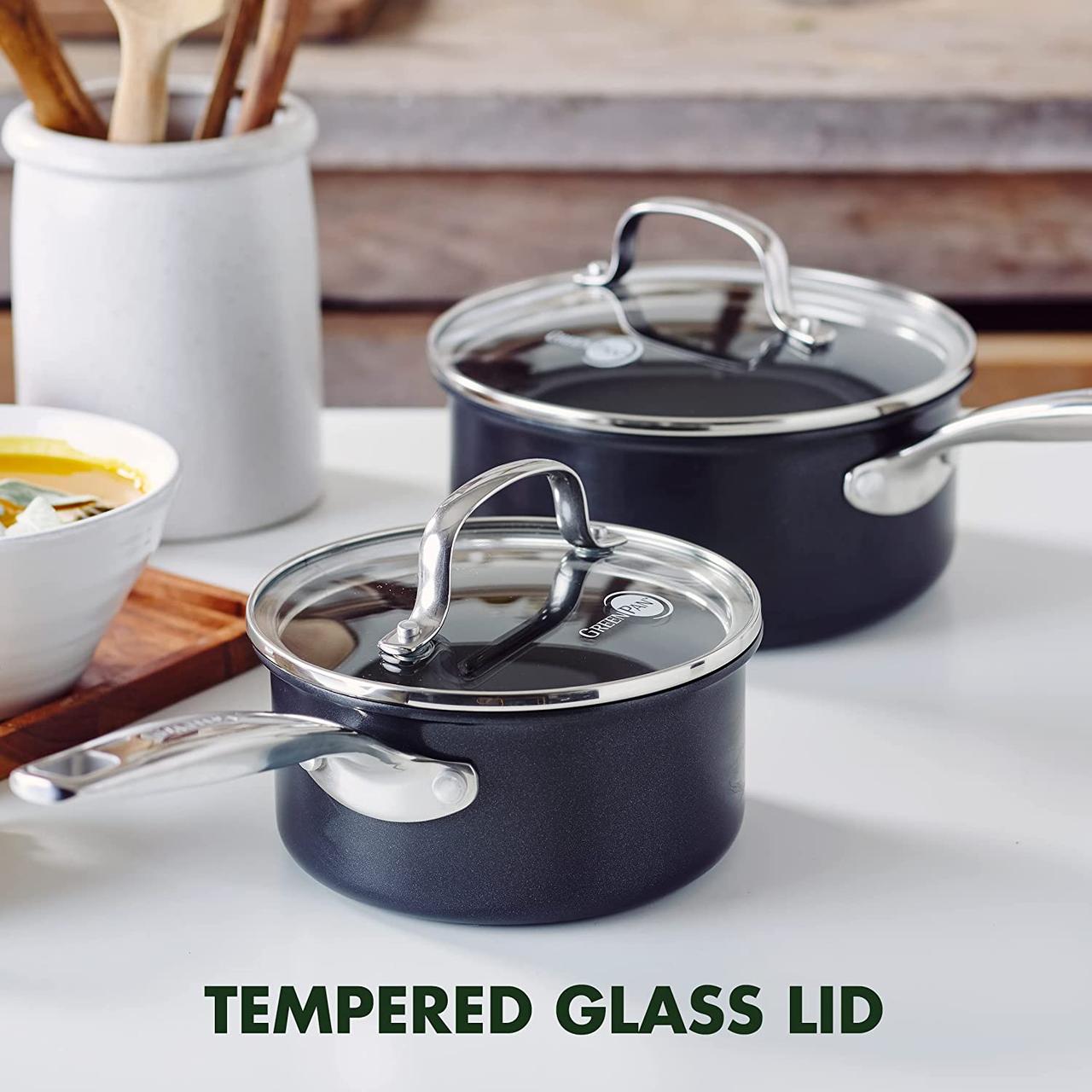 Кастрюля Green Pan - анодированная, здоровая, керамическая, антипригарная набор кастрюль с крышками 1 B 1.9 Л — изображение 5