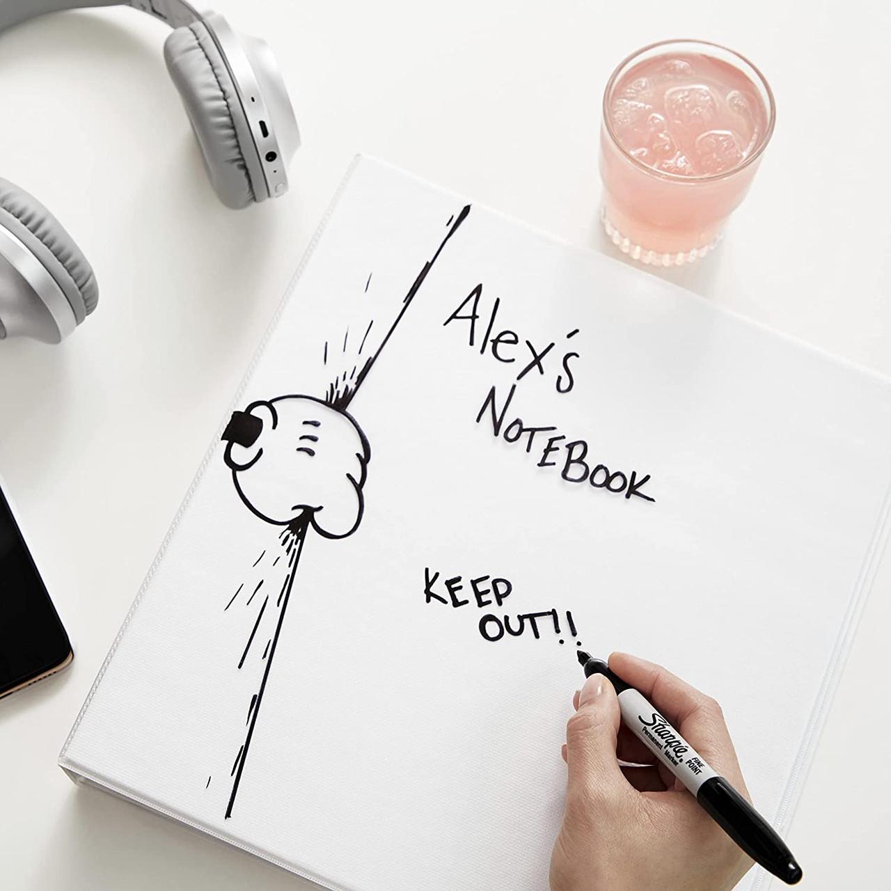 Перманентные маркеры Sharpie,Мелкий наконечник, черные, 12 шт — изображение 5