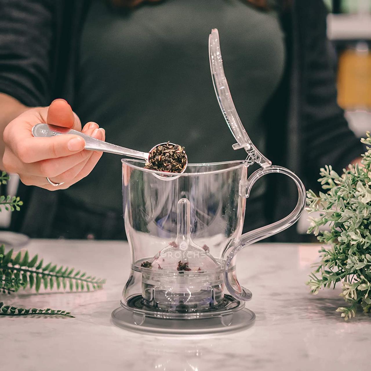 Чайник с подставкой, Tea Steeper, Easy Tea Infuser, 17,7 унций. 525 мл, ЛЕГКИЙ — изображение 4