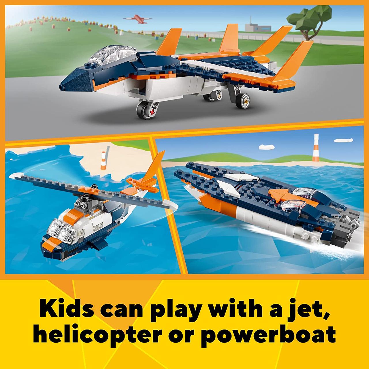 Конструктор LEGO Creator 3in1 от 7 лет (215 шт.) Постройте реактивный самолет и перестройте его в вертолет — изображение 5
