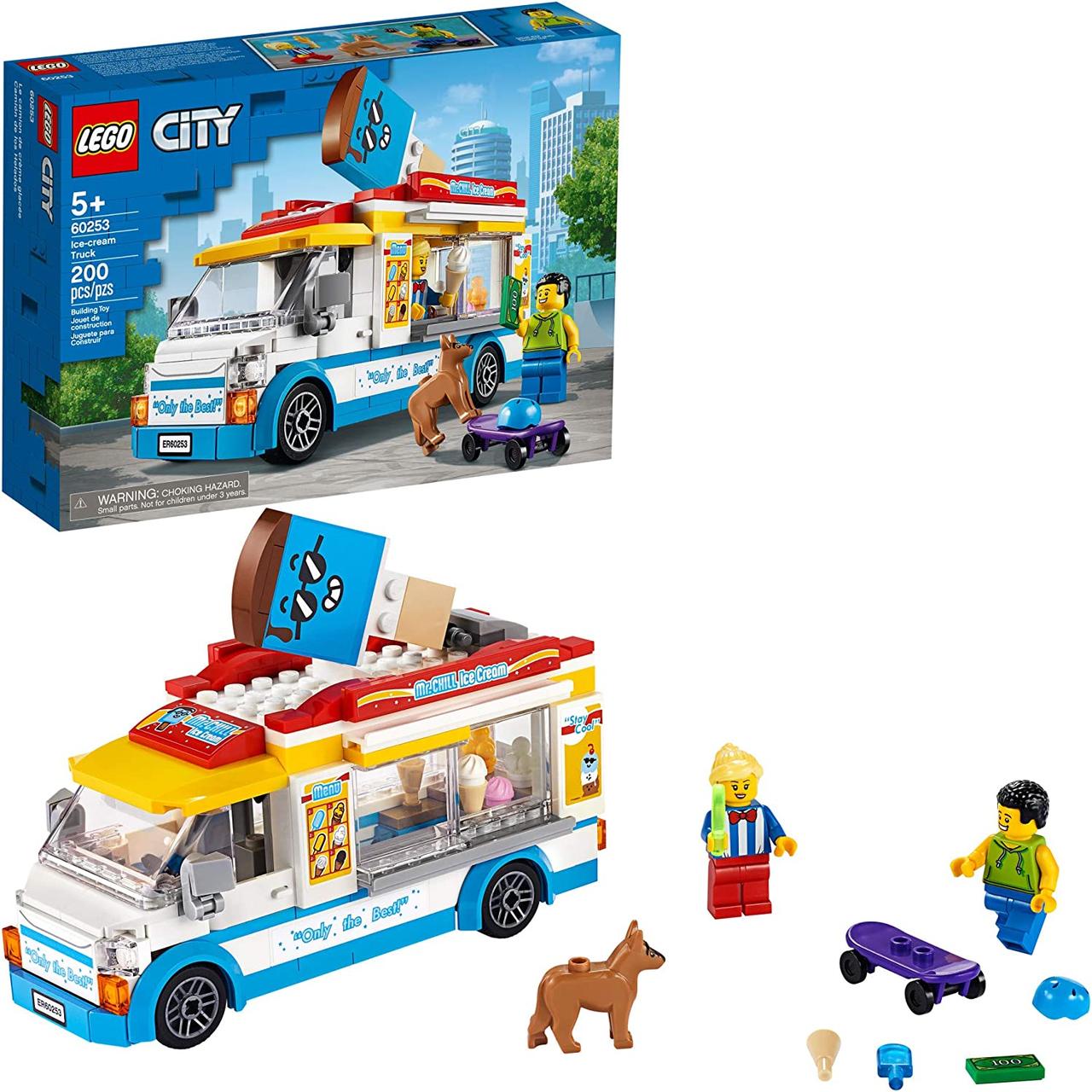 Грузовик с мороженым LEGO City 60253, крутой конструктор для детей (200 деталей) — изображение 1