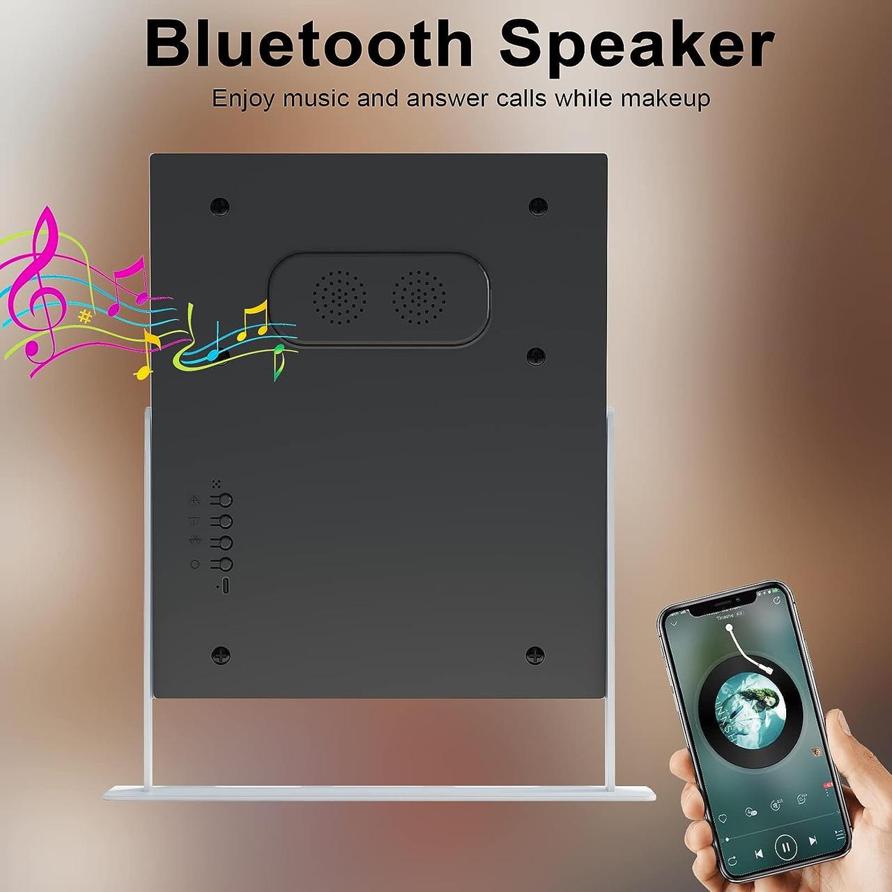 Косметическое зеркало Hansong с подсветкой, Bluetooth и беспроводной зарядкой — изображение 2