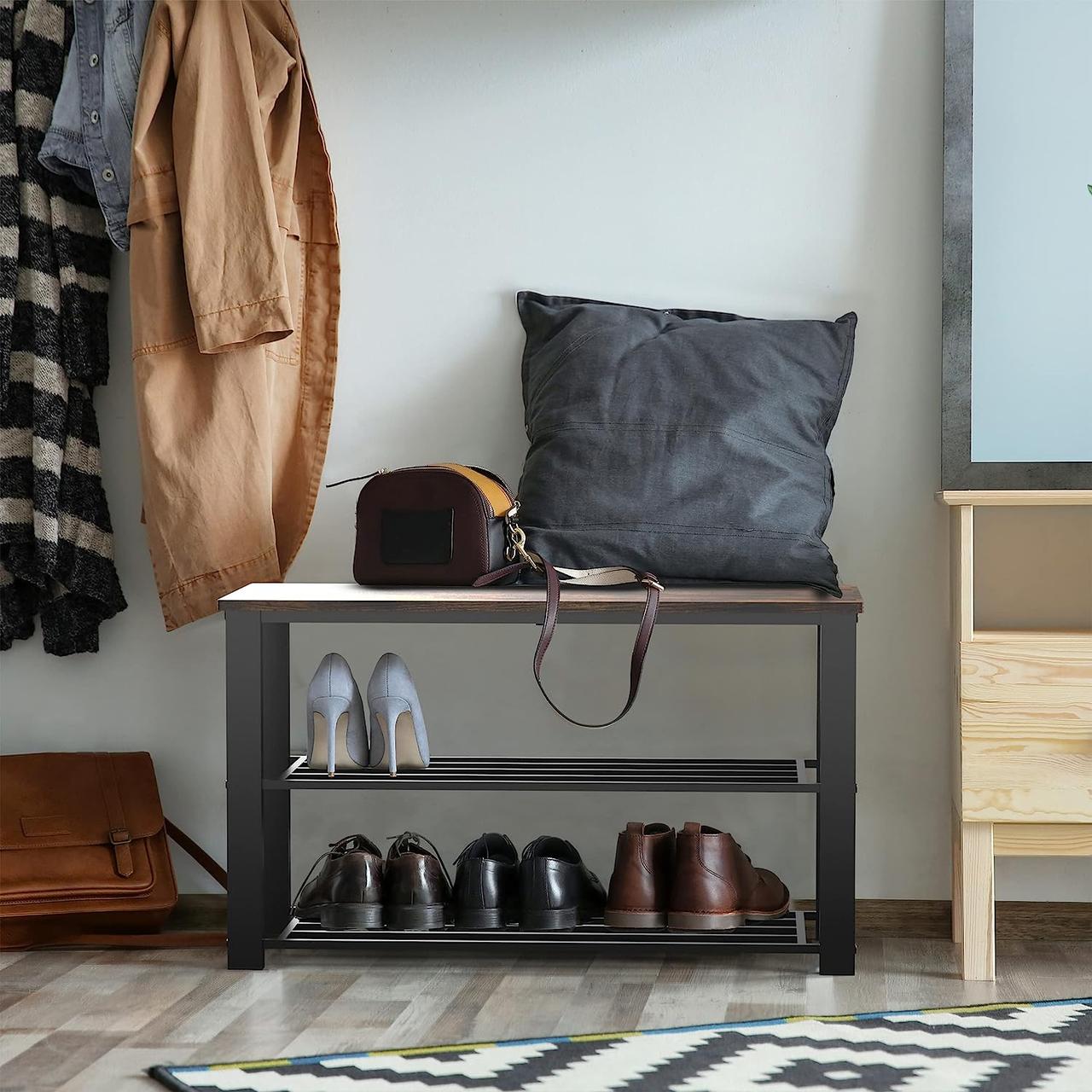 Полка для обуви Simple Houseware на 6 пар обуви со скамьей для сидения — изображение 2