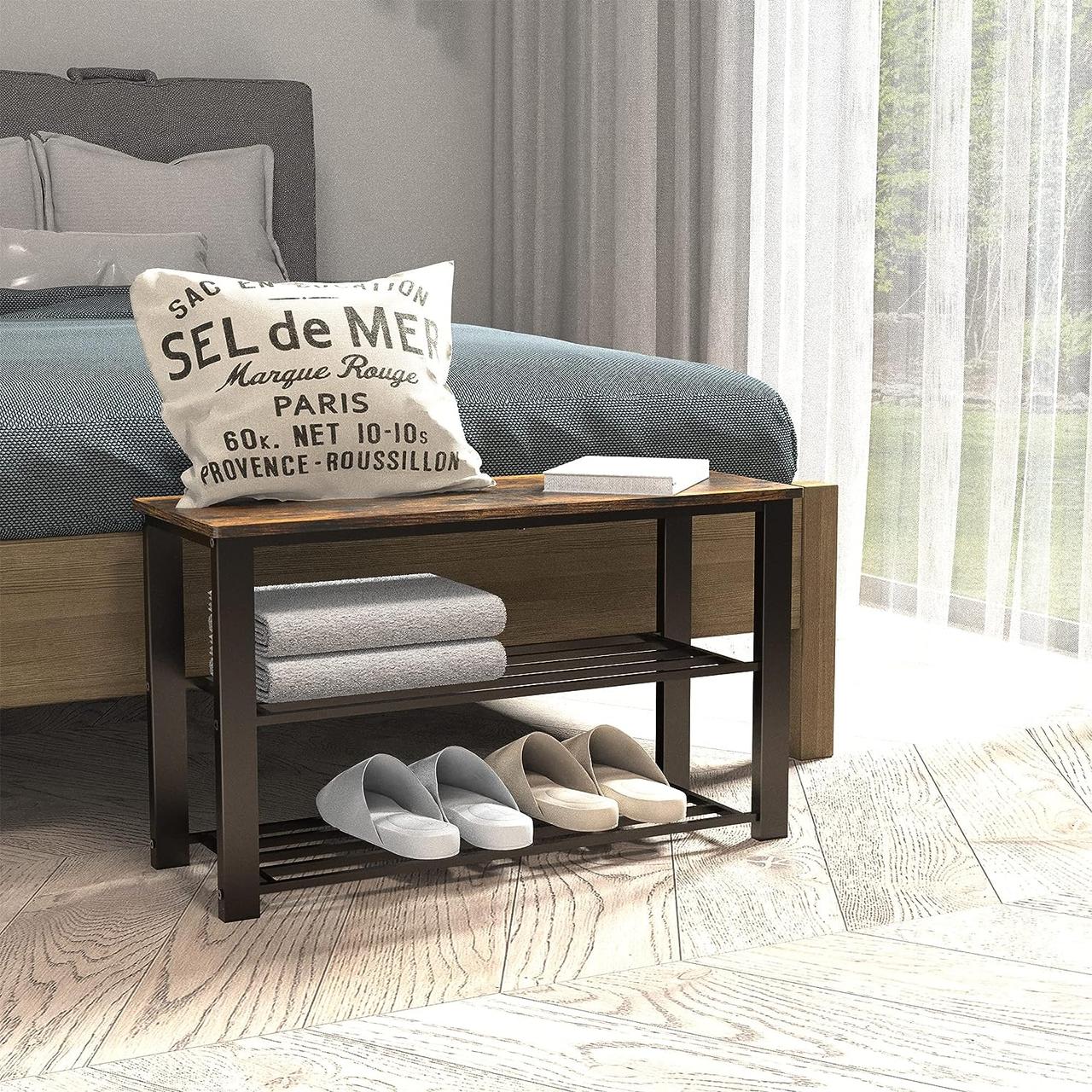 Полка для обуви Simple Houseware на 6 пар обуви со скамьей для сидения — изображение 6