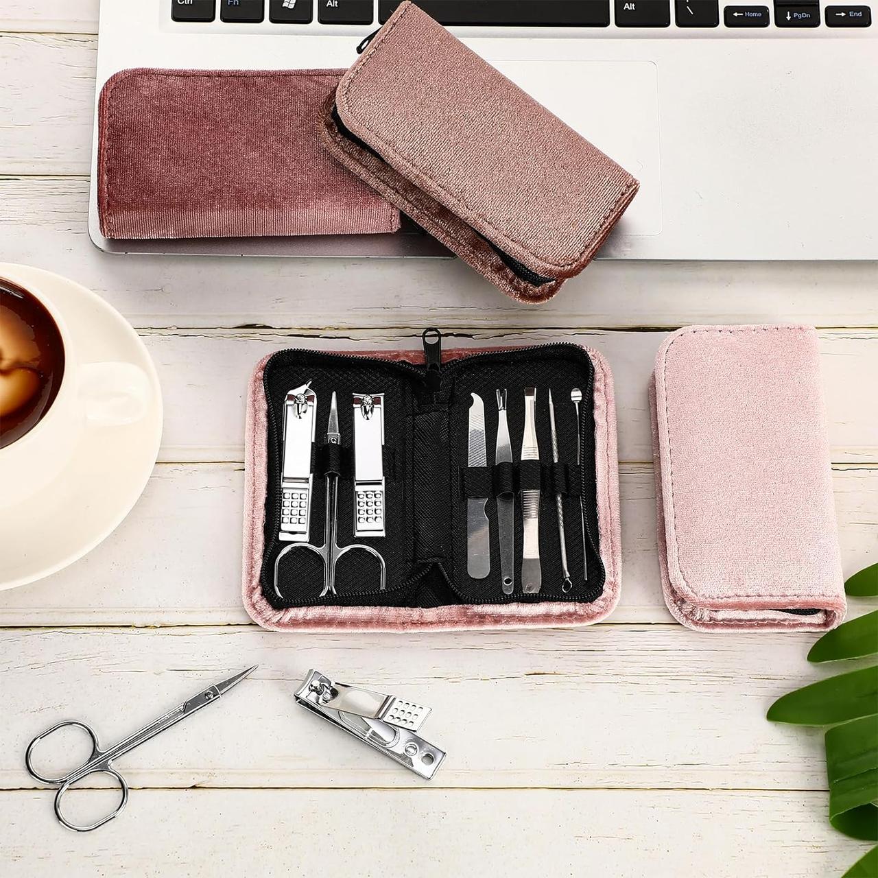 Маникюрный набор с застежкой-молнией 8 в 1, Инструменты для ухода за ногтями 24 набора — изображение 5