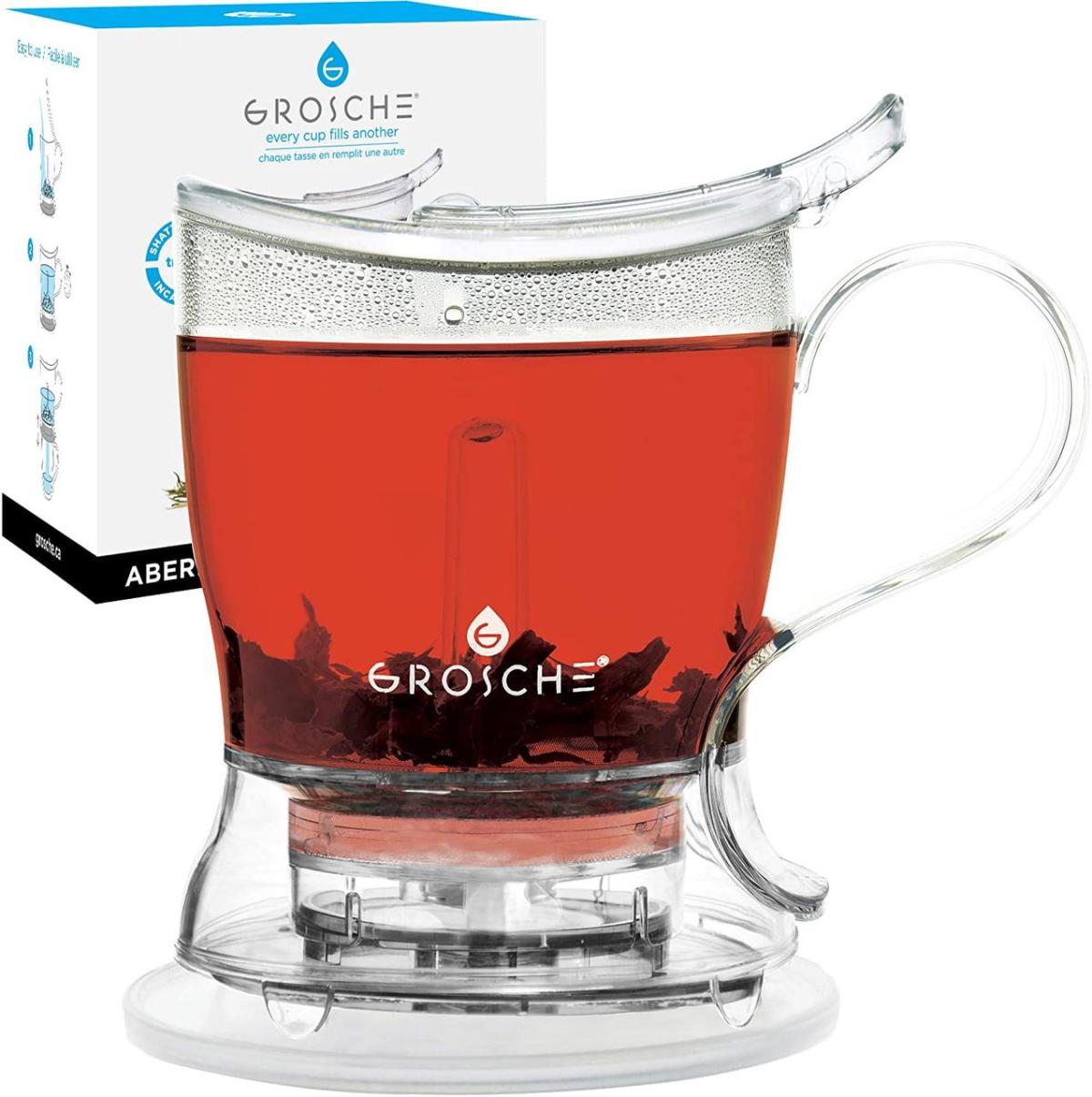 Чайник с подставкой, Tea Steeper, Easy Tea Infuser, 17,7 унций. 525 мл, ЛЕГКИЙ — изображение 1