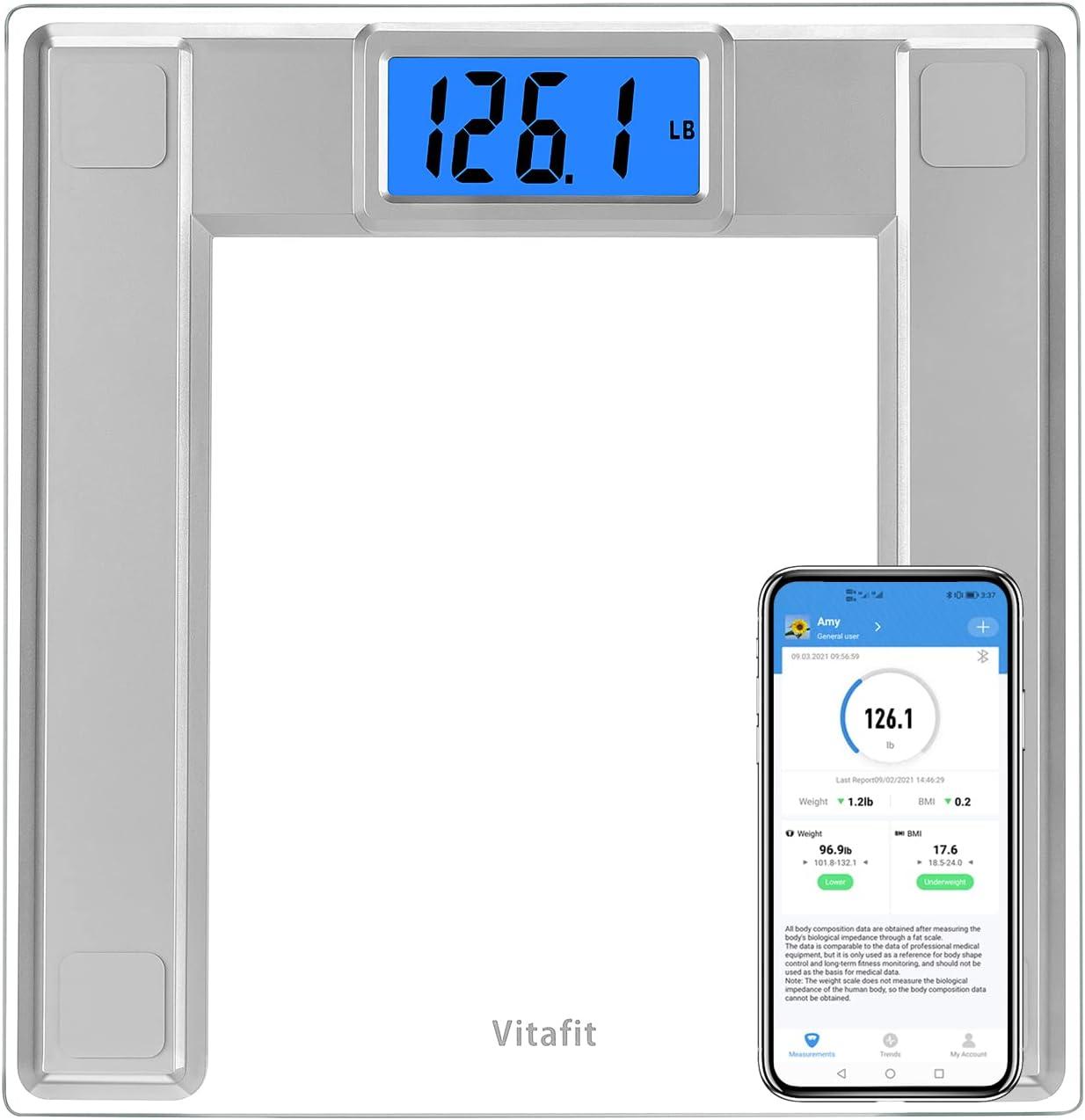 Цифровые напольные весы Vitafit на 250 кг сверхвысокой емкости для измерения массы тела и ИМТ — изображение 1