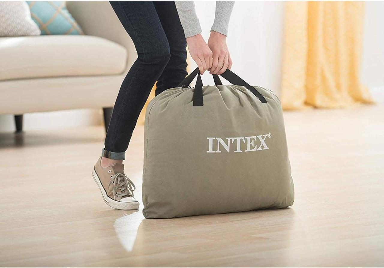 Надувной матрас Intex из бархатного волокна с надувной кроватью со встроенным электрическим насосом — изображение 5