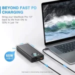 Повербанк с быстрой зарядкой 65W для ноутбука MacBook, iPad, Dell — изображение 3