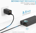 Повербанк с быстрой зарядкой 65W для ноутбука MacBook, iPad, Dell — изображение 6