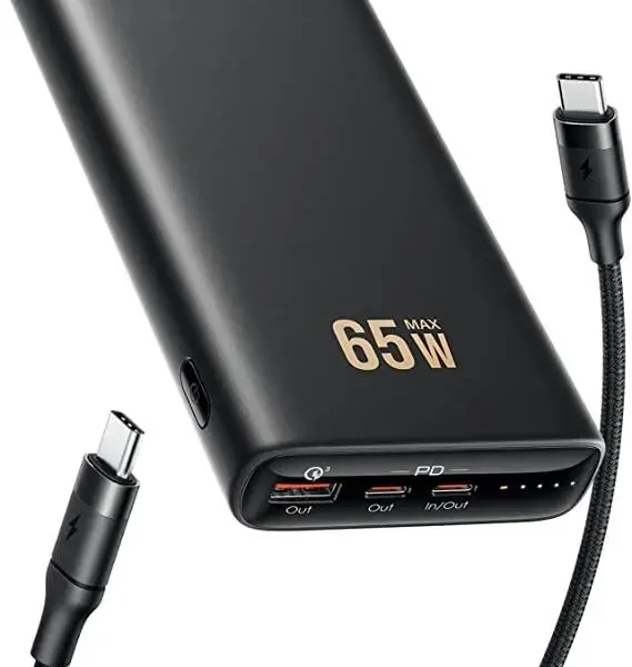 Power Bank для ноутбука, портативное зарядное устройство на 20000 мАч, 65 Вт, PD 3.0 и QC 3.0, быстрая зарядка