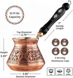 Турецкий кофейник 360 мл, Турка из меди с деревянной ручкой BCS — изображение 2