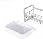 Подставка для кухонной мойки со съемным сливным поддоном, органайзер для кухонного мыла из нержавеющей стали — изображение 5