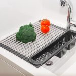 Сушилка для посуды над раковиной складная и регулируемая  для кухонной мойки с держателем для посуды