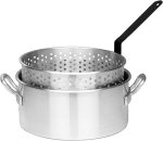 Алюминиевая фритюрница Bayou Classic 9.5л с перфорированной алюминиевой корзиной для фри