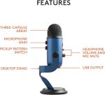 Микрофон для записи на ПК и Mac, Микрофон USB Logitech для игр и подкастов — изображение 2