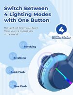 Беспроводные детские наушники Bluetooth, наушники iClever с цветной светодиодной подсветкой — изображение 6