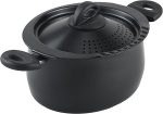 Кастрюля с крышкой-ситом Bialetti 5л, овальная кастрюля с антипригарным покрытием