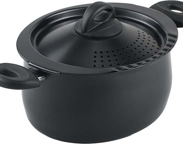 Кастрюля с крышкой-ситом Bialetti 5л, овальная кастрюля с антипригарным покрытием