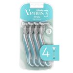 Gillette Venus Simply 3 Женские одноразовые бритвы для чувствительной кожи, упаковка из 1 с 4 бритвами