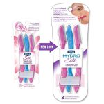 Schick Hydro Silk Touch-Up  бритва для бровей и бритва для лица с прецизионной крышкой, 3 штуки