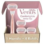 Бритвы Gillette Venus ComfortGlide для женщин, 1 бритва Venus, 4 сменных кассеты для лезвий, гелевые пластинки