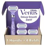 Бритвы Gillette Venus Extra Smooth Swirl для женщин, 1 бритва Venus, 4 сменные кассеты для бритвы
