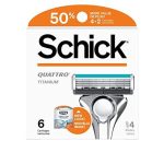 Сменные кассеты для бритья Schick Quattro, мужские бритвенные принадлежности , 6 шт.