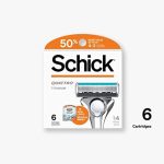 Сменные кассеты для бритья Schick Quattro, мужские бритвенные принадлежности , 6 шт. — изображение 6