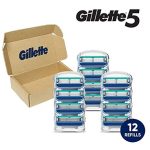 Сменные кассеты для бритвенных лезвий Gillette5, 12 шт., смазывающая полоска для более комфортного бритья — изображение 4