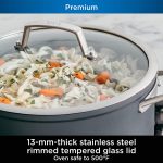 Набор кухонной посуды из 8 предметов со стеклянными крышками, с твердым анодированием, антипригарным покрытием — изображение 5