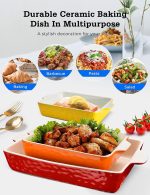 Керамическая форма для выпечки для духовки Большая форма для выпечки кастрюли с ручками 3 ШТ — изображение 2