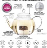 Чайник Teabloom Stovetop и безопасный для микроволновой печи стеклянный чайник (40 унций / 1,2 л) со съемным — изображение 3