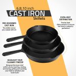 Чугунная сковорода Utopia Kitchen, набор из 3 предметов - набор чугунных сковородок - 15-20-25 см — изображение 2
