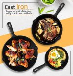 Чугунная сковорода Utopia Kitchen, набор из 3 предметов - набор чугунных сковородок - 15-20-25 см — изображение 4