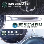 Гибридная кастрюля HexClad на 1 Л со стеклянной крышкой - Кастрюля с антипригарным покрытием, легко моетс — изображение 8