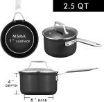 Кастрюля MSMK на 2,3 Л с крышкой, антипригарная, устойчивая к царапинам, индукционная кастрюля — изображение 2
