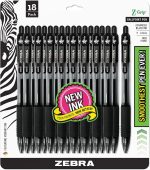 Ручка Zebra Pen Z-Grip, висувна кулькова ручка, середня, 1,0 мм, чорне чорнило, - 18 штук