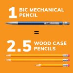 BIC карандаши 2 с ластиками, тонкое острие (0,5 мм), среднее острие (0,7 мм) и толстое острие (0,9 мм), 60 шт — изображение 6