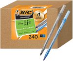 Чернильные ручки Bic Большая упаковка из 240 шт - Шариковые ручки 1,0 мм, 120 шт синий и 120 чёрный цвет