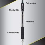 Многоразовые и выдвижные шариковые гелевые ручки PILOT G2 Premium, сверхтонкий наконечник, черные чернила — изображение 2