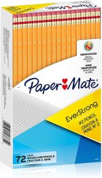 Карандаши Paper Mate EverStrong #2, усиленный, устойчивый к разрывам грифель при письме, 72 шт