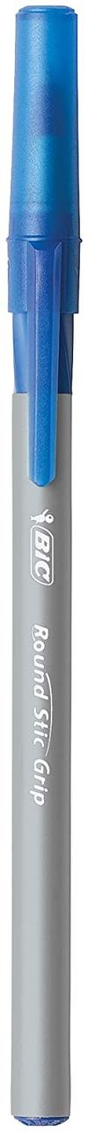 Шариковая ручка BIC Round Stic Grip Xtra, средний наконечник (1,2 мм), черный и синий, мягкая ручка 36 шт — изображение 5