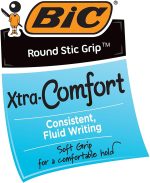 Шариковая ручка BIC Round Stic Grip Xtra, средний наконечник (1,2 мм), черный и синий, мягкая ручка 36 шт — изображение 7