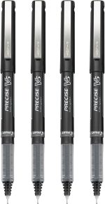 Ручки з кульковими ручками Precise V5 Stick Liquid Ink Rolling Stick, дуже тонкі (0,5 мм) чорні чорнила, 4 шт — изображение 3