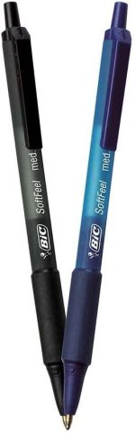 Выдвижная шариковая ручка BIC Soft Feel, средний наконечник (1,0 мм), черный и синий, 36 ШТ — изображение 2